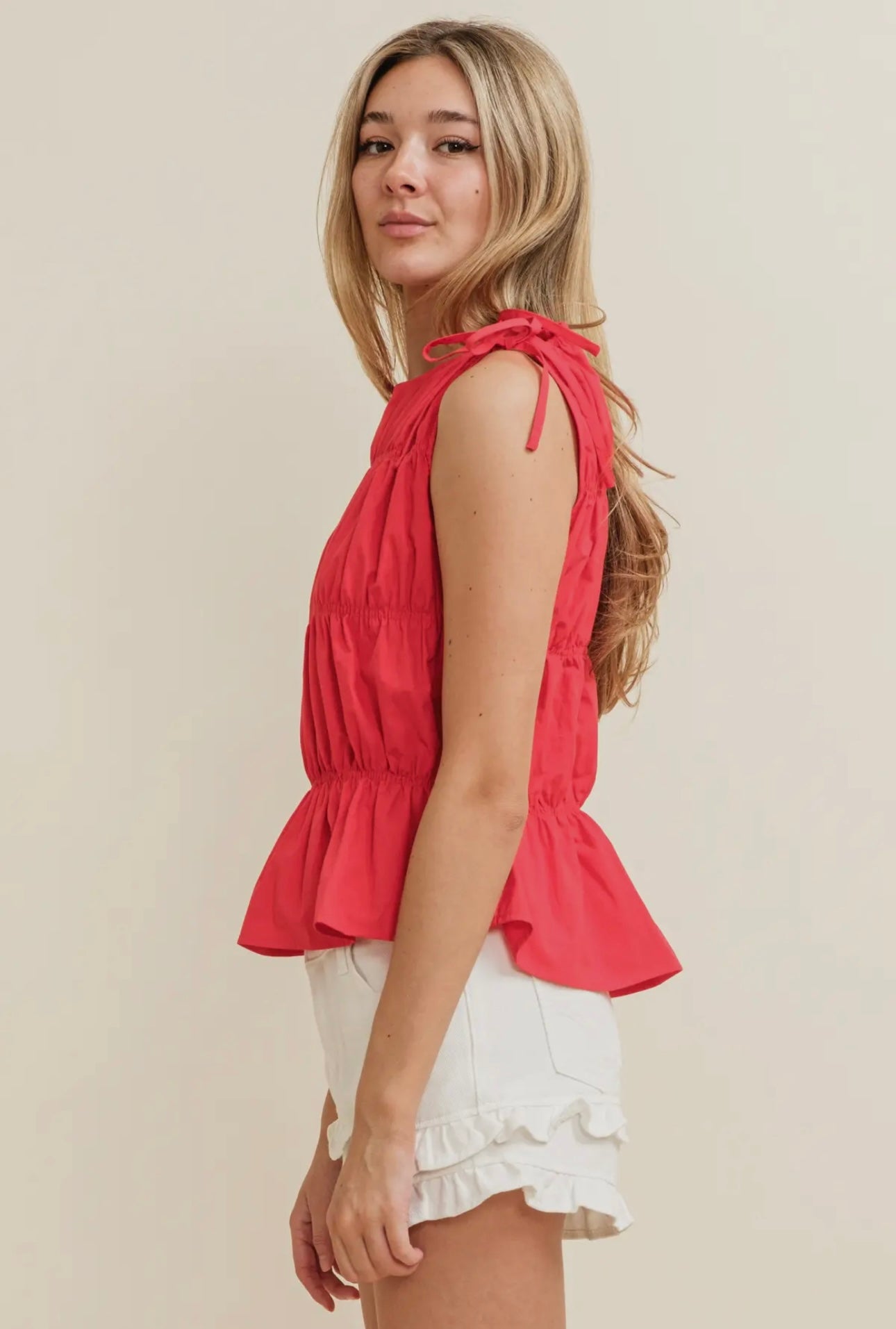 Cherry Peplum Top