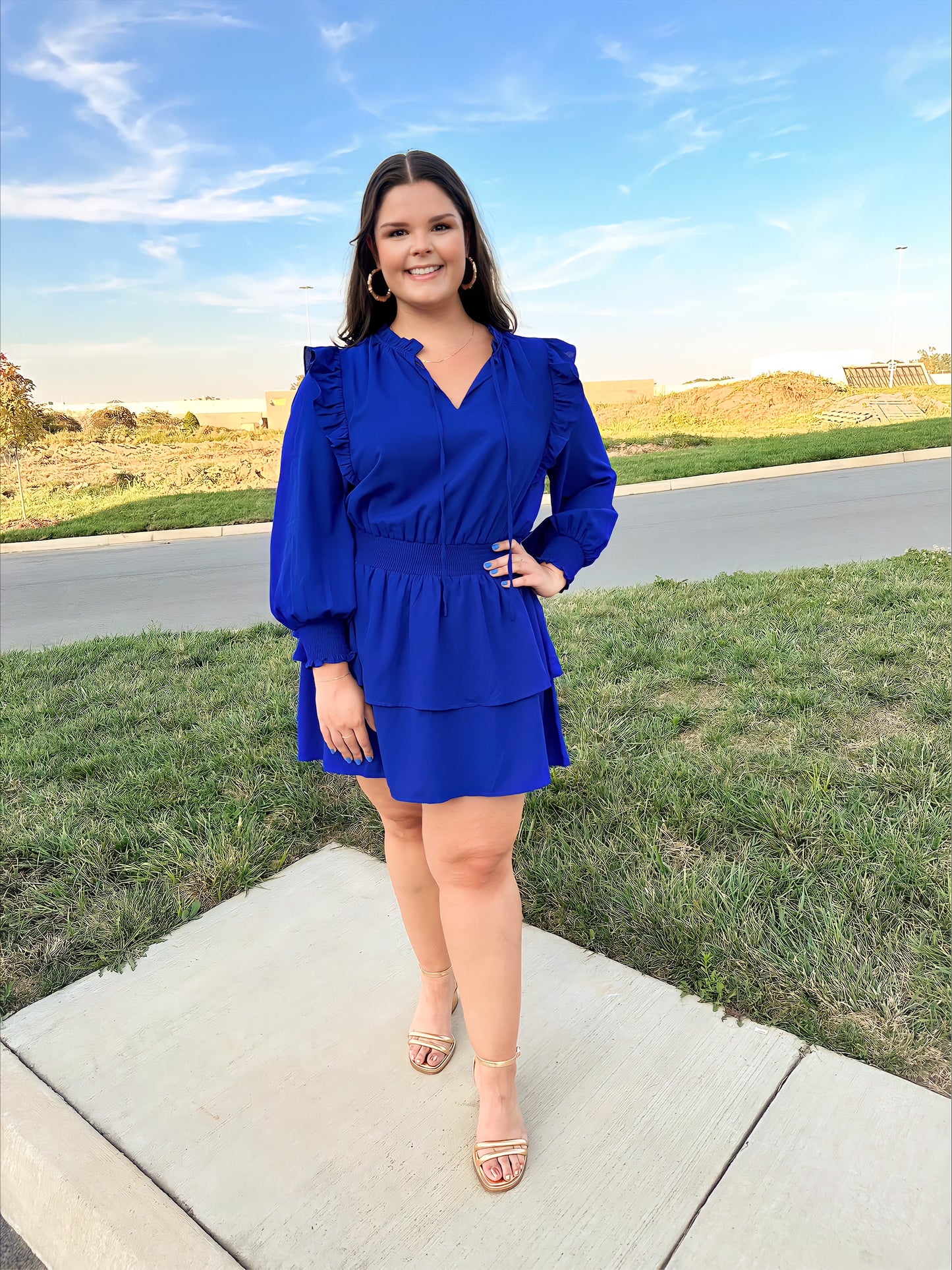 Cobalt Layered Mini Dress Curve
