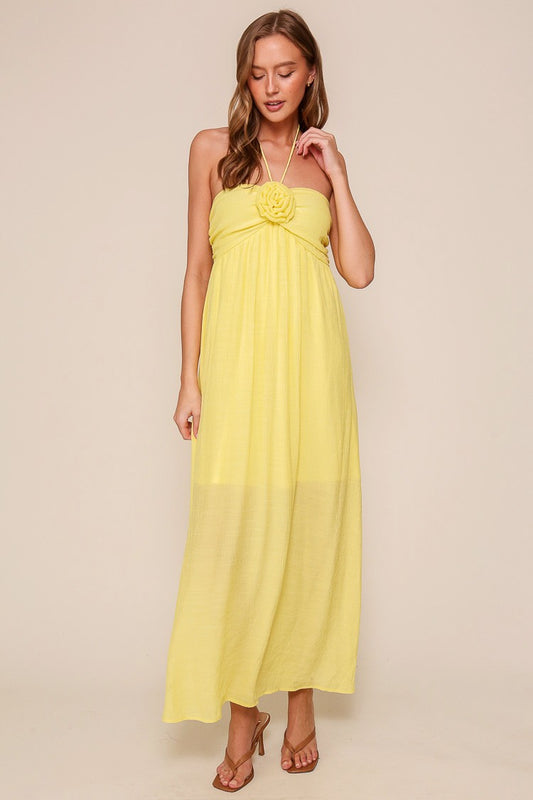 Yellow Linen Maxi Dress