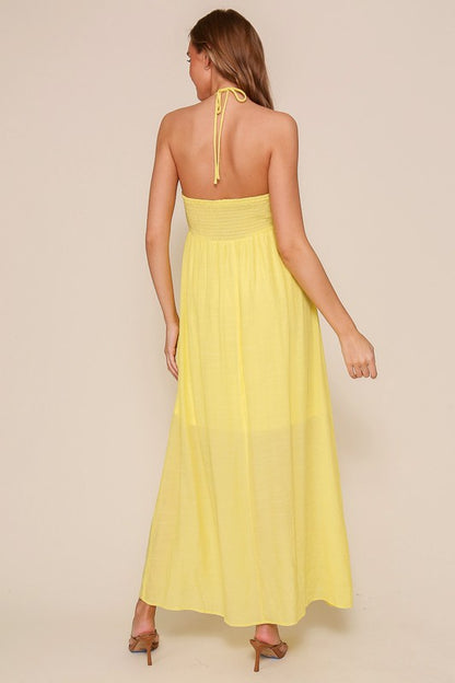 Yellow Linen Maxi Dress
