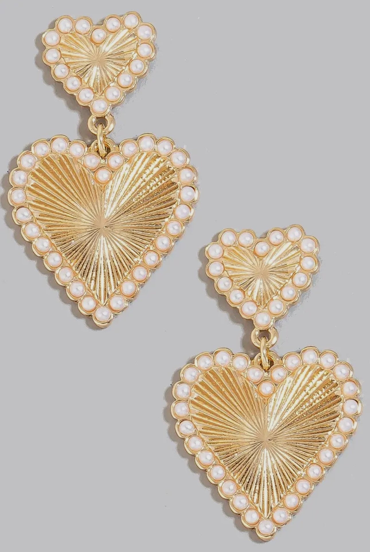 Pearl Beaded Heart Earrings