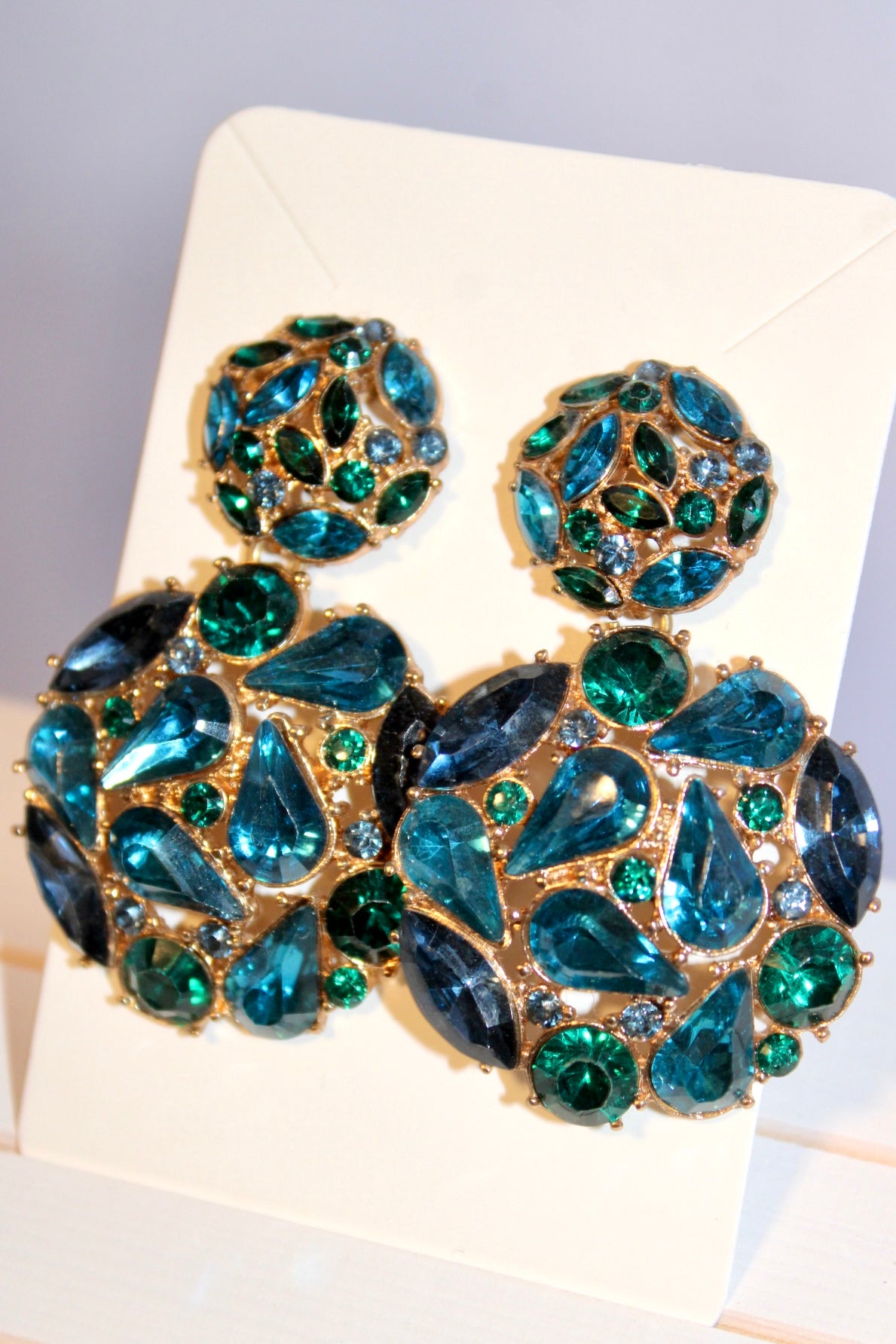 Teal Statement Earrings