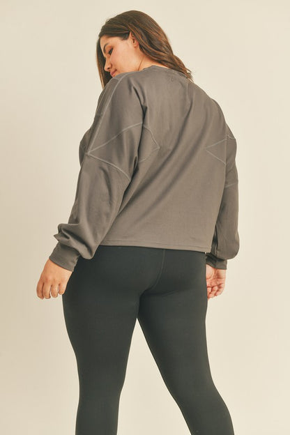Grey Boxy Sweatshirt Curve