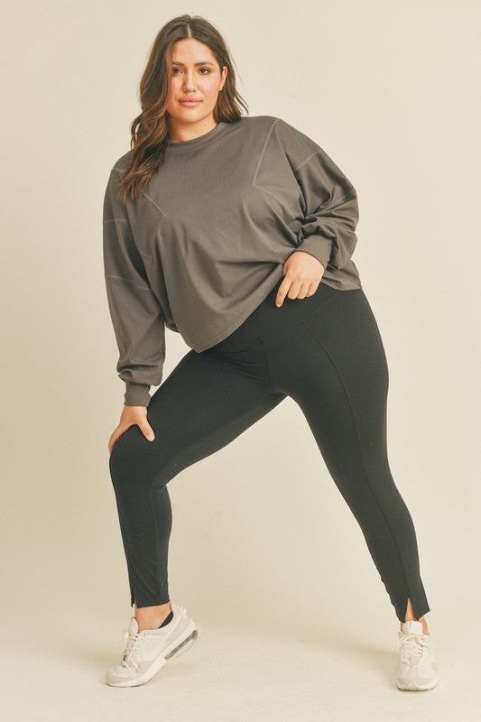 Grey Boxy Sweatshirt Curve