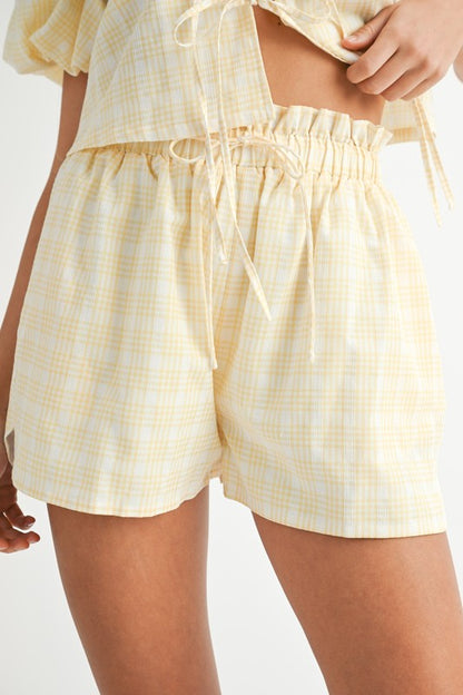 Sunny Plaid Bow Tie Top