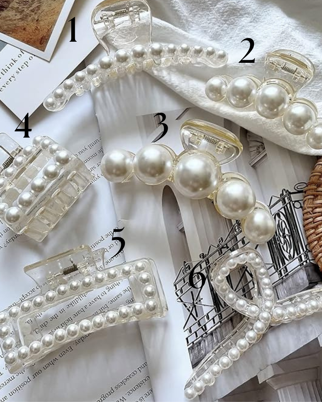 Pearl Claw Hair Clips