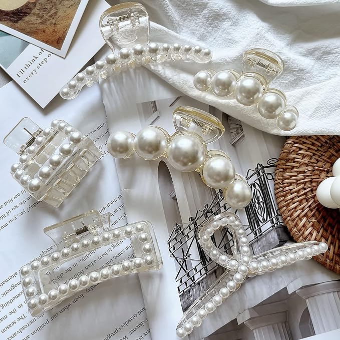 Pearl Claw Hair Clips