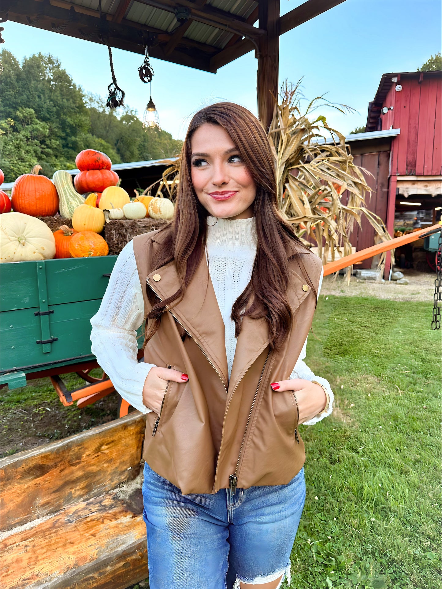 Golden Brown Oversized Vest
