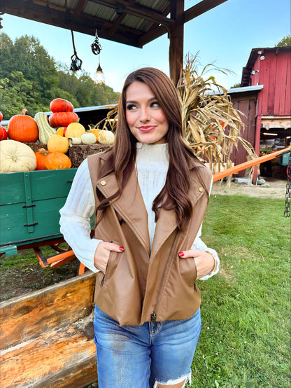 Golden Brown Oversized Vest