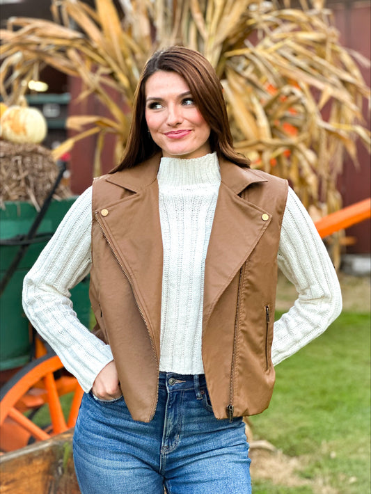 Golden Brown Oversized Vest