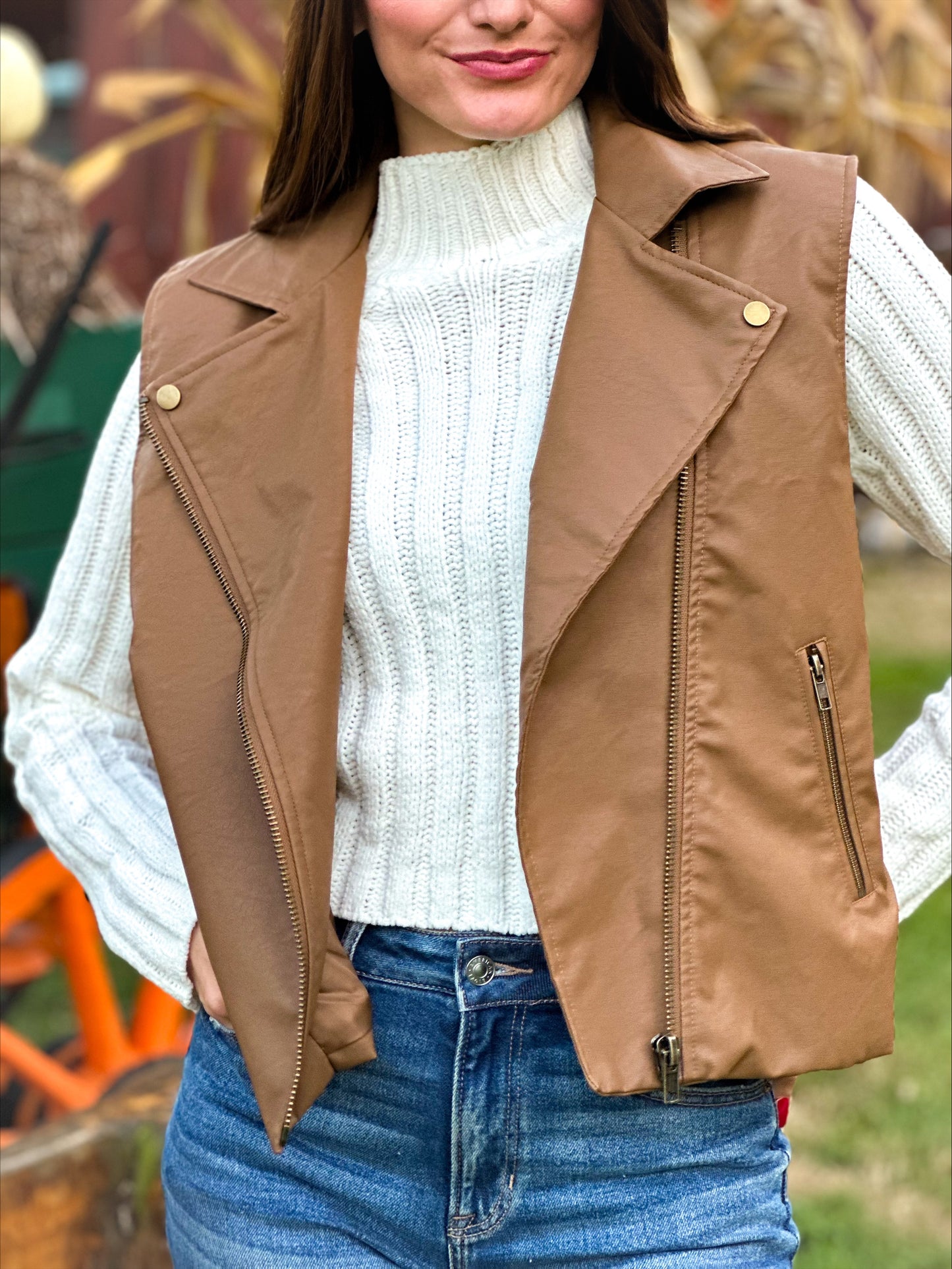 Golden Brown Oversized Vest